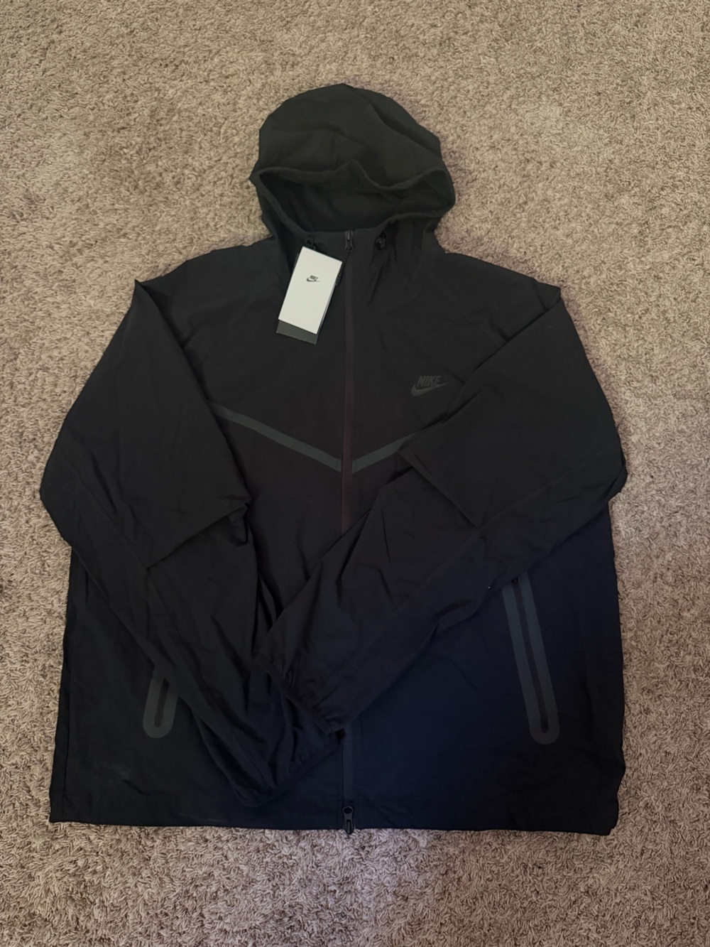 Nike Tech Woven Full Zip Windrunner Jacket HM7151-010 Men's Large Black NWT